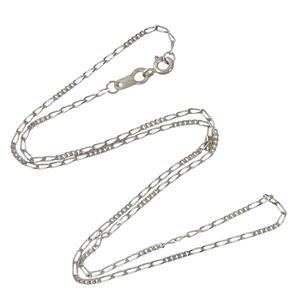 Figaro Link Chain Necklace | Vintage Sterling Silver 925 | 16.5"